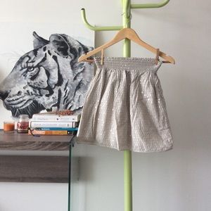 Club Monaco Metallic Polka Dot Silk Blend Skirt